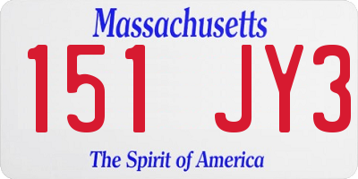 MA license plate 151JY3