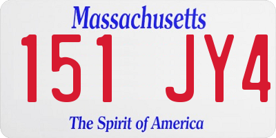 MA license plate 151JY4