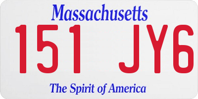 MA license plate 151JY6
