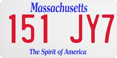 MA license plate 151JY7