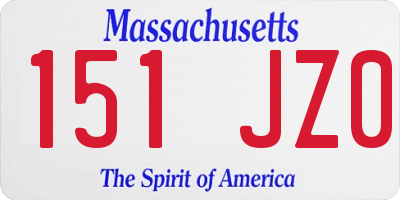 MA license plate 151JZ0
