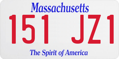 MA license plate 151JZ1