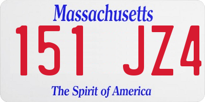 MA license plate 151JZ4