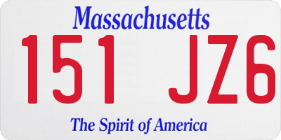 MA license plate 151JZ6