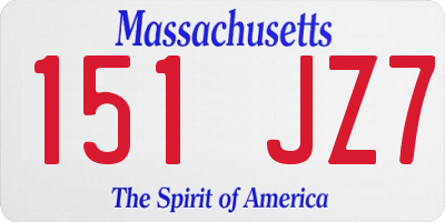 MA license plate 151JZ7