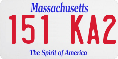 MA license plate 151KA2