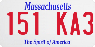 MA license plate 151KA3
