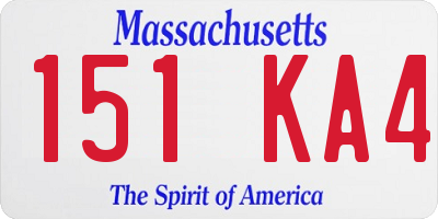 MA license plate 151KA4