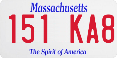 MA license plate 151KA8