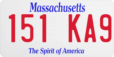 MA license plate 151KA9