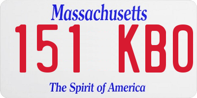 MA license plate 151KB0