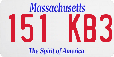 MA license plate 151KB3