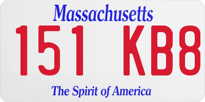 MA license plate 151KB8