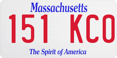 MA license plate 151KC0