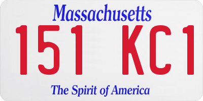 MA license plate 151KC1