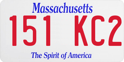 MA license plate 151KC2