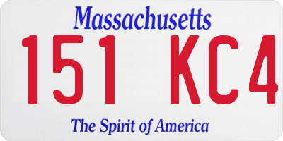 MA license plate 151KC4