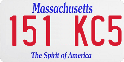 MA license plate 151KC5