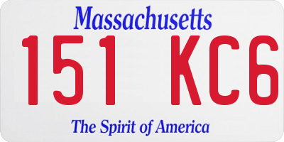 MA license plate 151KC6
