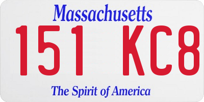 MA license plate 151KC8