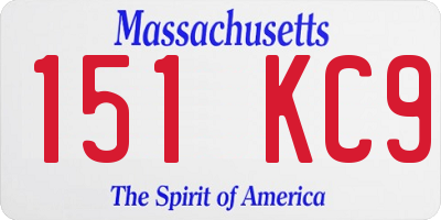 MA license plate 151KC9