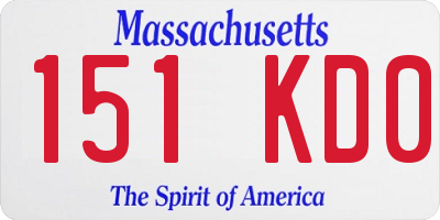 MA license plate 151KD0