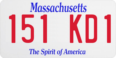 MA license plate 151KD1