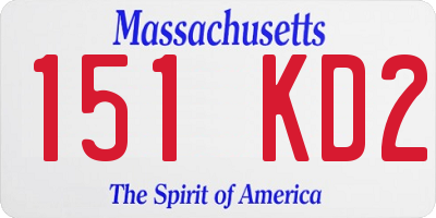 MA license plate 151KD2