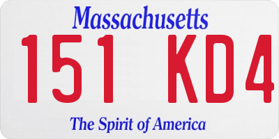 MA license plate 151KD4