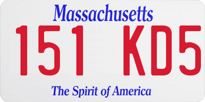 MA license plate 151KD5