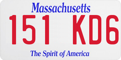 MA license plate 151KD6