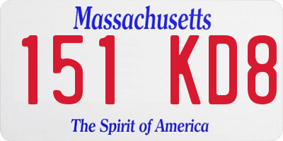MA license plate 151KD8