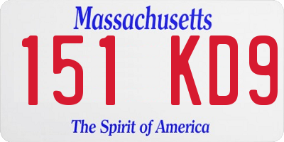 MA license plate 151KD9