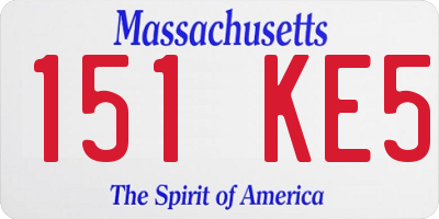 MA license plate 151KE5