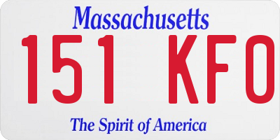 MA license plate 151KF0