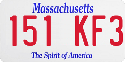 MA license plate 151KF3