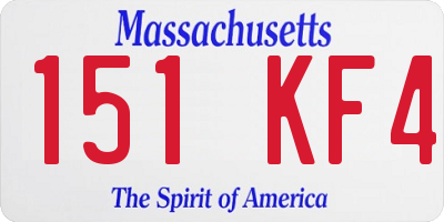 MA license plate 151KF4