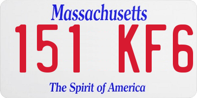 MA license plate 151KF6