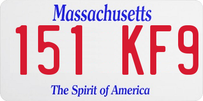 MA license plate 151KF9
