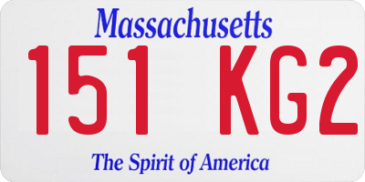 MA license plate 151KG2
