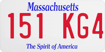 MA license plate 151KG4