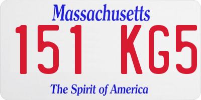 MA license plate 151KG5