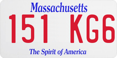 MA license plate 151KG6