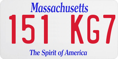 MA license plate 151KG7