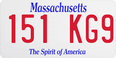 MA license plate 151KG9