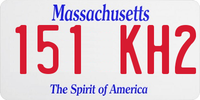 MA license plate 151KH2