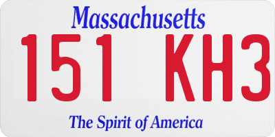 MA license plate 151KH3