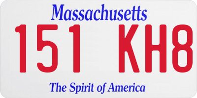 MA license plate 151KH8