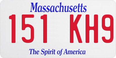 MA license plate 151KH9