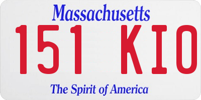 MA license plate 151KI0
